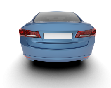 Beyaz arka planda modern bir araba. 3d oluşturma.