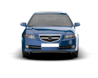 mavi araba beyaz arkaplanda izole edildi