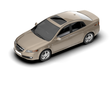 Beyaz arka planda gölgeli bir araba..