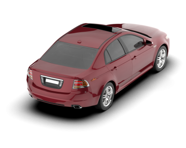 Gri arka planı siyah sedan olan modern kırmızı araba.