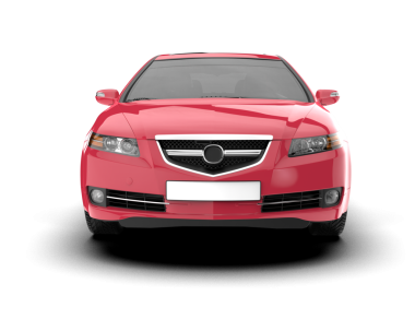 Beyaz bir arka plan üzerinde modern kırmızı araba