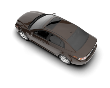 Modern araba beyaz bir araçta izole edilmiş. 3d oluşturma