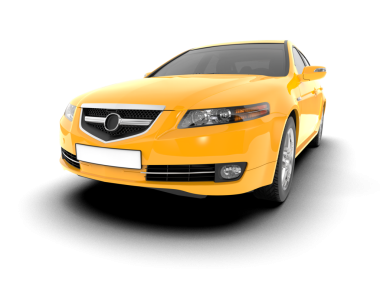 Modern kompakt araba beyaz arka planda izole edilmiş. 3d oluşturma