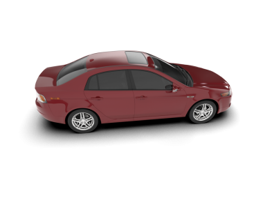 gerçekçi kırmızı araba yan görünümü