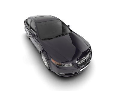 Siyah araba beyaz arkaplanda izole edildi