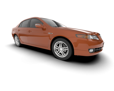 Kırmızı modern araba beyaz arka planda izole edilmiş. 3d illüstrasyon