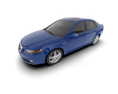 mavi modern araba beyaz arka planda izole edildi