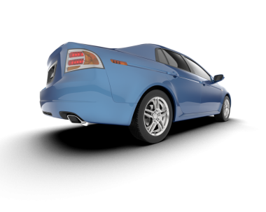 Beyaz arka planda bir araba. yüksek çözünürlüklü 3d görüntüleyici.