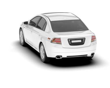 Beyaz arka planda beyaz lüks araba