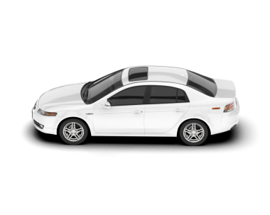 Beyaz araba izole edilmiş.