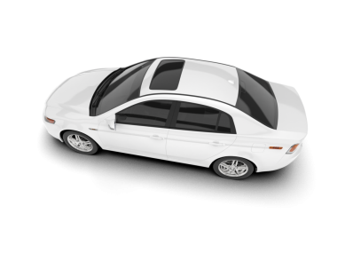 Beyaz araba arka planda izole edildi.