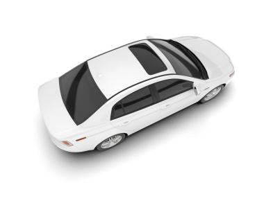 Lüks beyaz modern araba beyaz arka planda izole edilmiş 3 boyutlu resimleme