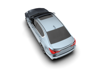 Araba sedanı. Beyaz arkaplanda 3d illüstrasyon