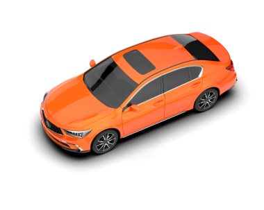 Beyaz arka manzaralı turuncu araba.