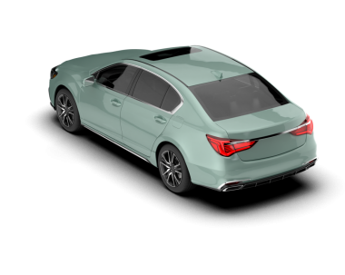 Modern araba arka planda izole edilmiş. 3D görüntüleme - illüstrasyon