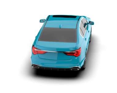 Modern araba arka planda izole edilmiş. 3D görüntüleme - illüstrasyon