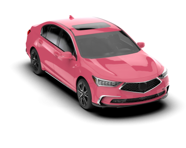 Beyaz arka planda pembe renkli modern lüks araba.