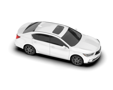 Gri arka planda izole edilmiş beyaz modern araba.