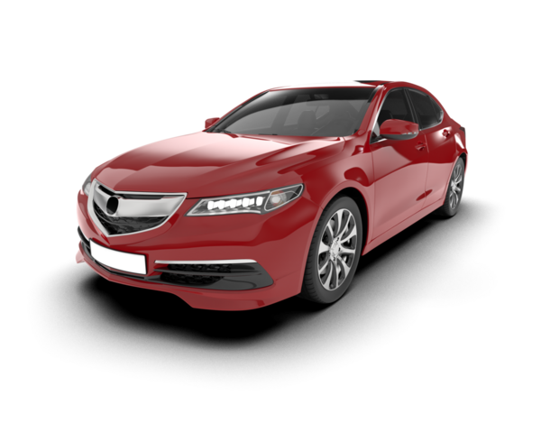 Beyaz arka planda gölgesi olan modern lüks bir araba.