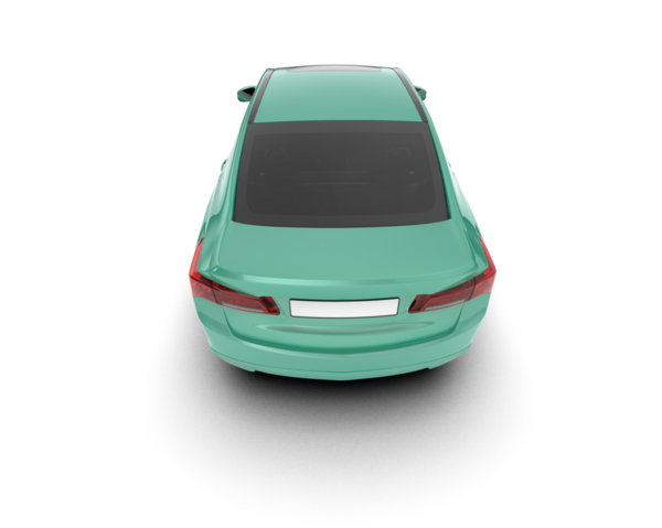 modern araba beyaz arkaplanda izole edilmiş 3 boyutlu resimleme