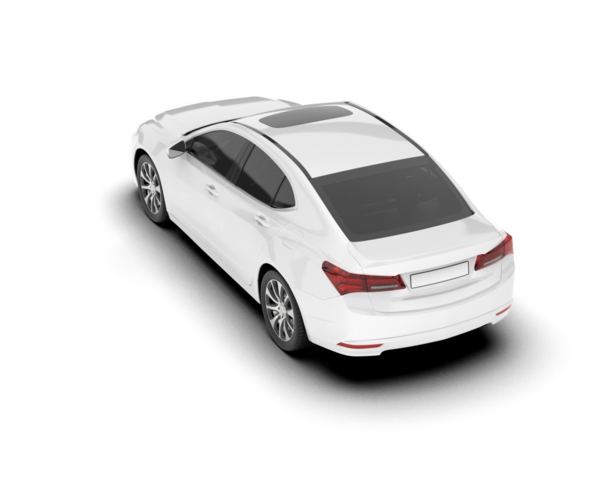 Modern araba beyaz arka planda izole edilmiş. 3d illüstrasyon