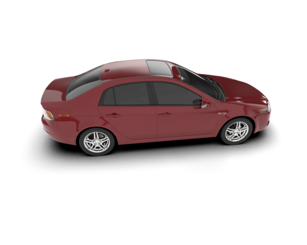 gerçekçi kırmızı araba yan görünümü