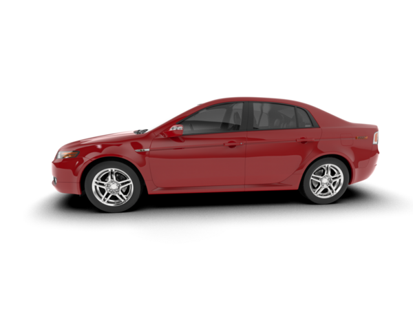 Beyaz arka planda kırmızı araba.