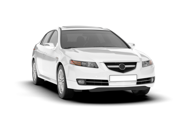 Beyaz arka planda izole edilmiş beyaz lüks bir araba. Yan görünüş. 3D görüntüleme - 3d illüstrasyon