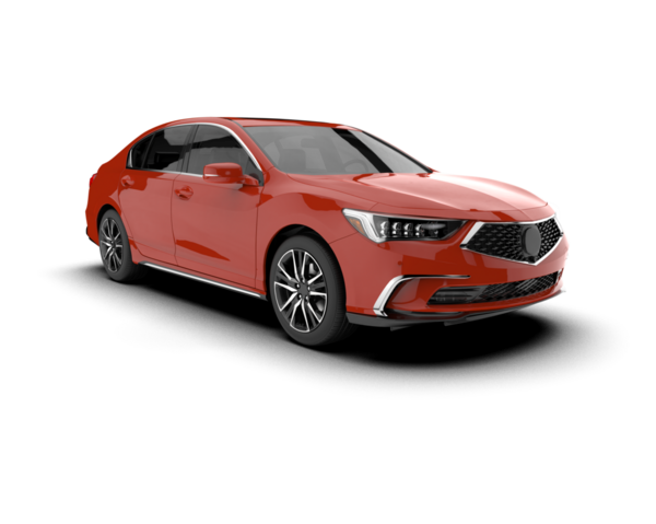 Modern araba arka planda izole edilmiş. 3D görüntüleme - ön görünüm