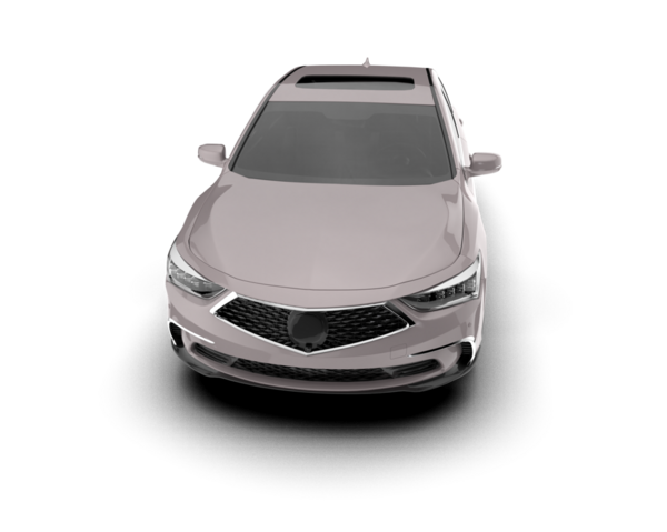 Araba gri arka planda izole edilmiş. 3D görüntüleme - illüstrasyon