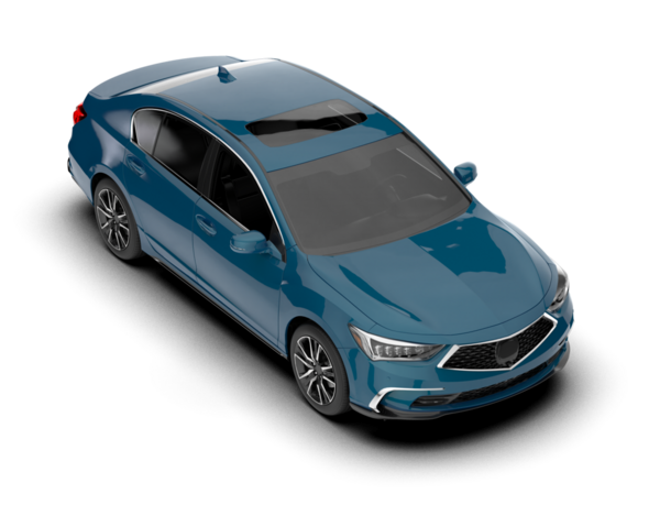 Gri arka planda kırpma yolu olan modern mavi araba izole edildi. 3d oluşturma