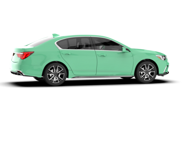 Yeşil modern araba beyaz arka planda izole edilmiş. 3d illüstrasyon