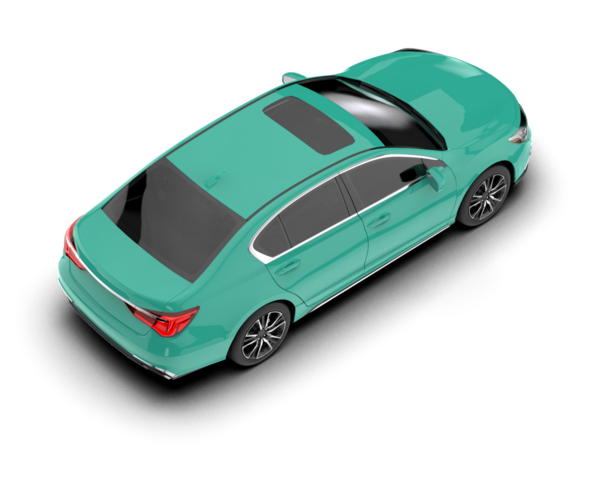 modern yeşil araba gri arka planda izole edildi