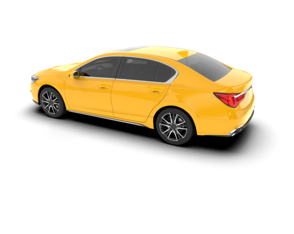 Sarı modern araba gri arka planda izole edilmiş. 3d illüstrasyon