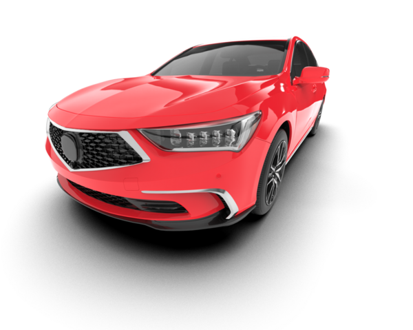 Beyaz arka planda modern bir araba. 3d oluşturma