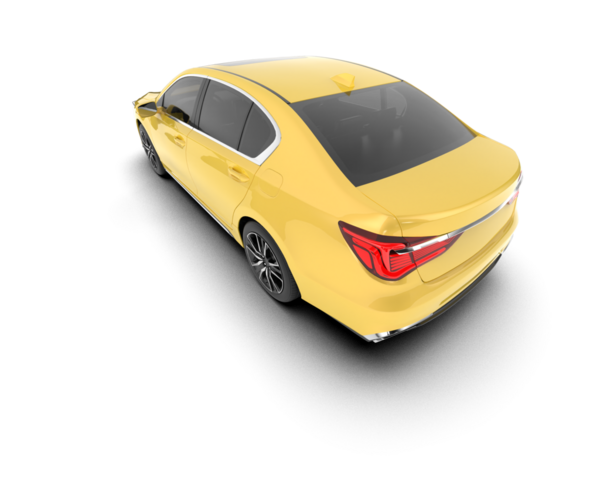 Kırpma yolu ile beyaz bir arkaplanda izole edilmiş bir arabanın 3 boyutlu görüntülenmesi.