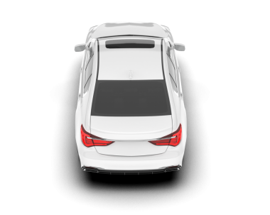 Arka planda beyaz bir araba. 3d illüstrasyon.