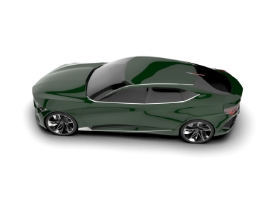 Modern araba arka planda izole edilmiş. 3D görüntüleme - illüstrasyon