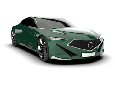 Modern araba arka planda izole edilmiş. 3D görüntüleme - illüstrasyon