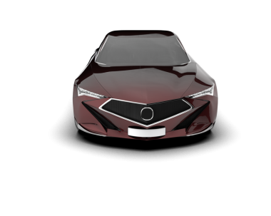 beyaz arkaplanda izole edilmiş araba kenarı görünümü 3d