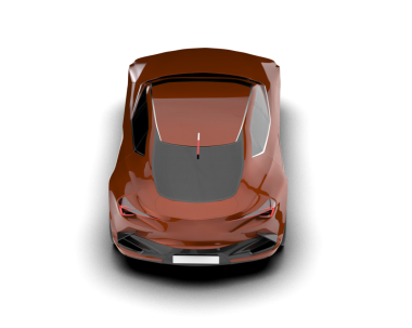 Siyah arka planda bir araba. 3 boyutlu model