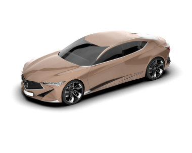 Beyaz arkaplanda izole edilmiş bir arabanın 3 boyutlu görüntüsü