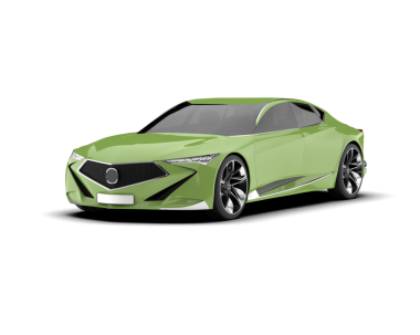 modern kompakt araba beyaz bir arkaplanda yansıma ile izole