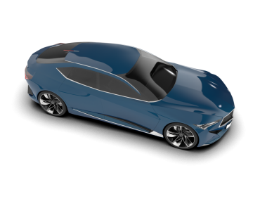 Modern araba arka planda izole edilmiş. 3D görüntüleme - illüstrasyon