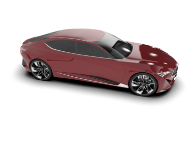 Kırmızı bir arabanın 3 boyutlu görüntüsü