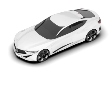 Beyaz arka planda gerçekçi beyaz bir araba