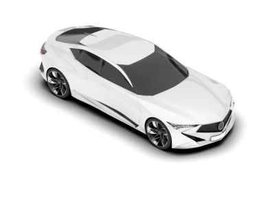 Beyazda izole edilmiş gerçekçi bir araba. 3d resimleme