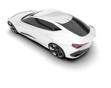 Modern araba arka planda izole edilmiş. 3d oluşturma.