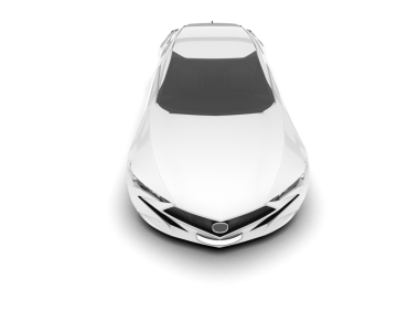 Beyaz arka planda izole edilmiş beyaz araba