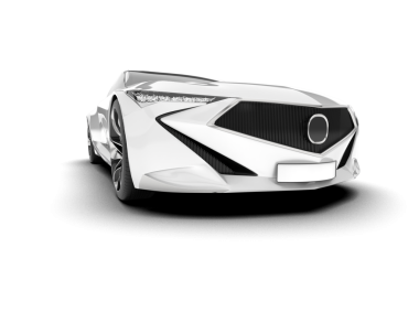 gümüş renkli lüks araba yan görünümü